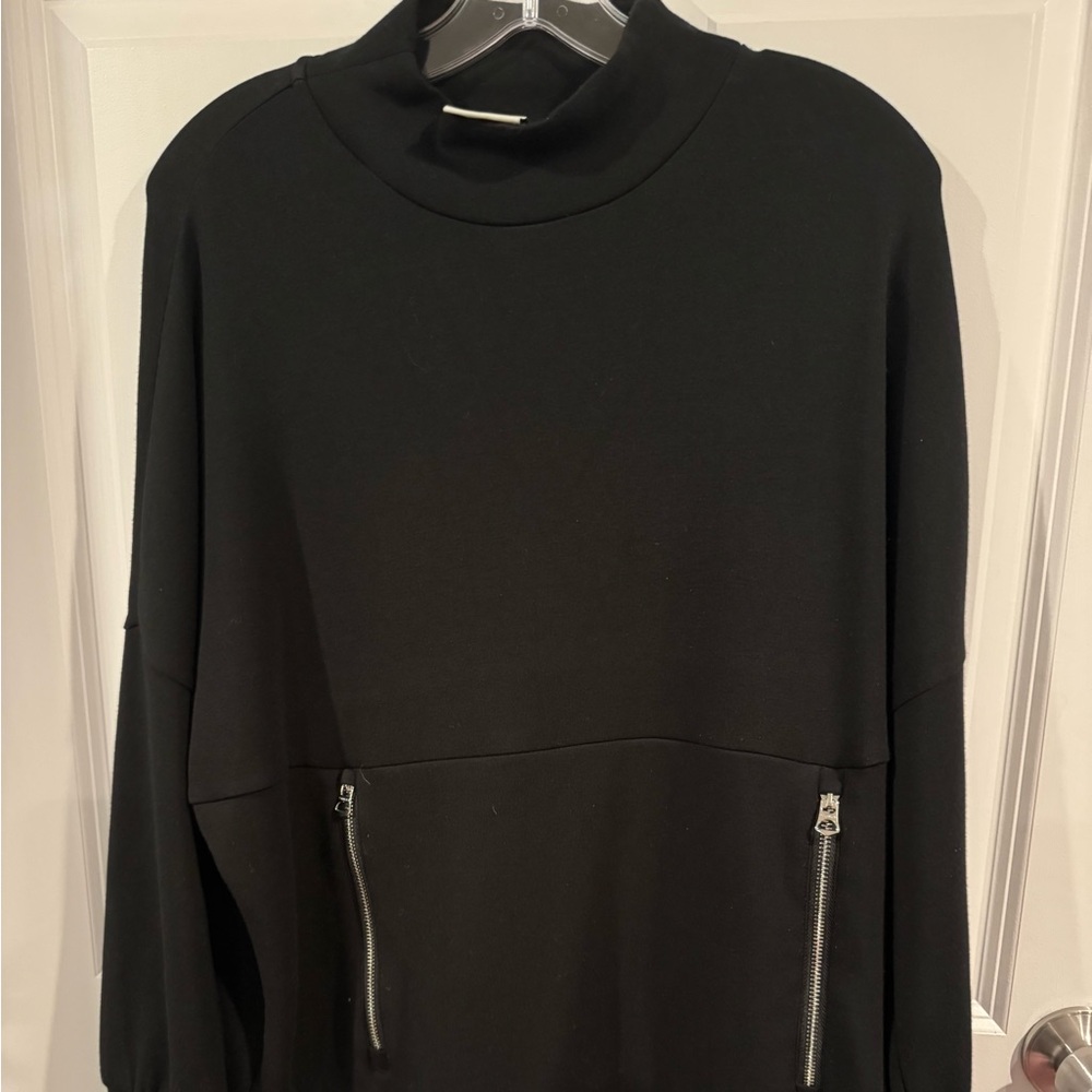 Varley Black Tunic with Zipper Details